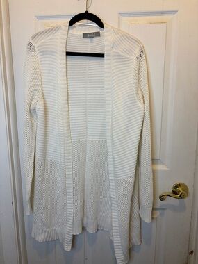 Marled Cream Open-Front Light Weight Knit Cardigan